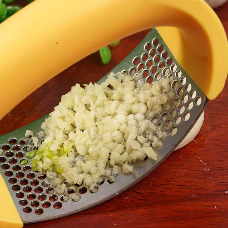 Stainless Steel Garlic Press Rocker – Easy Squeeze Mincer & Crusher for Busy Home Cooks