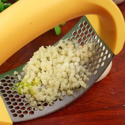 Stainless Steel Garlic Press Rocker – Easy Squeeze Mincer & Crusher for Busy Home Cooks