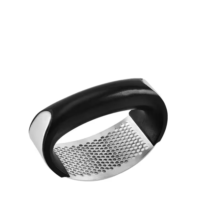 Black Stainless Steel Garlic Press Rocker – Easy Squeeze Mincer & Crusher for Busy Home Cooks