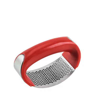 Red Stainless Steel Garlic Press Rocker – Easy Squeeze Mincer & Crusher for Busy Home Cooks