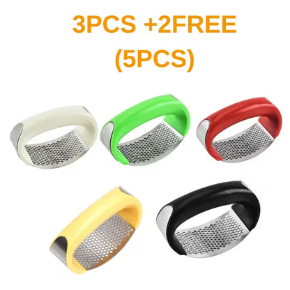 Stainless Steel Garlic Press Rocker – Easy Squeeze Mincer & Crusher for Busy Home Cooks - Set 1