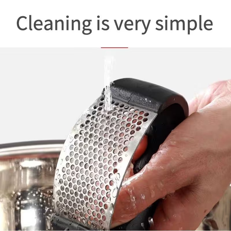 Stainless Steel Garlic Press Rocker – Easy Squeeze Mincer & Crusher for Busy Home Cooks