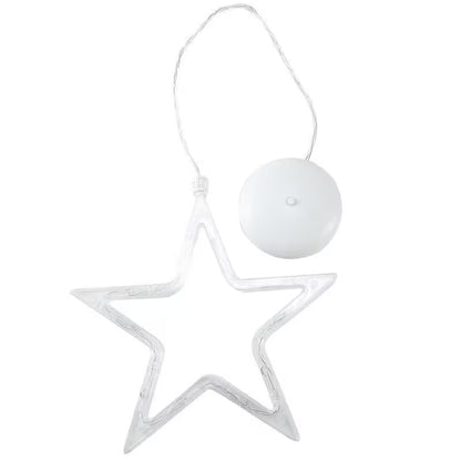 Star-shaped white object with a spherical component on a white background