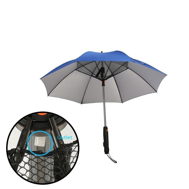 Multiple Occasions: This outdoor umbrella with cooling fan is great for walking in the hot weather, on the golf course, patio, beach, poolside, in the garden, sporting events, outdoor activities or during travel. Give you a newly and more convenient cooling.
