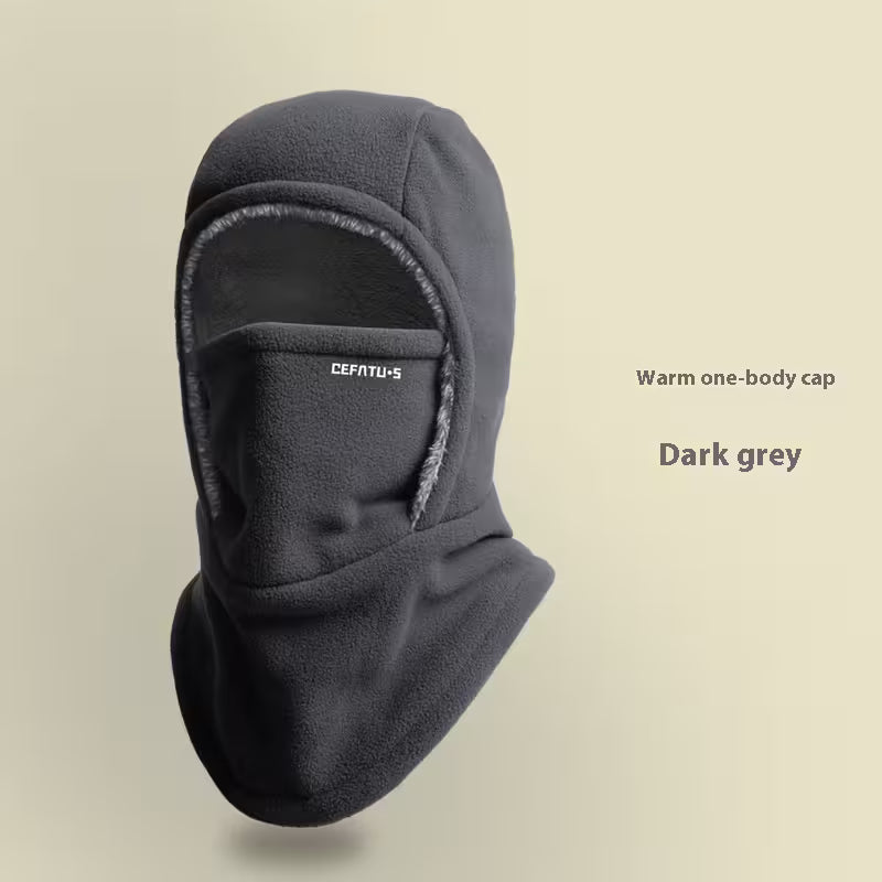 Black balaclava on a beige background
