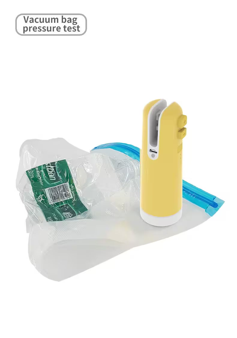 Vacuum bag pressure tester with a vacuum bag on a white background