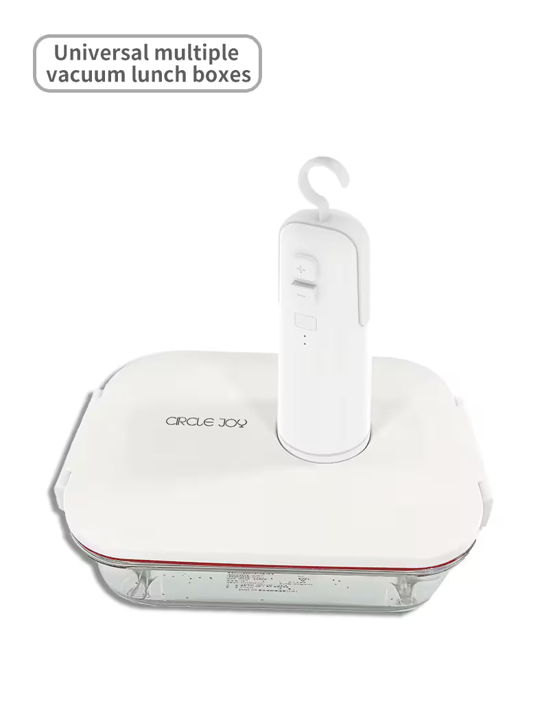 Vacuum lunch box with a hook on a white background