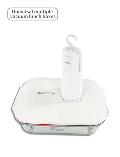 Vacuum lunch box with a hook on a white background