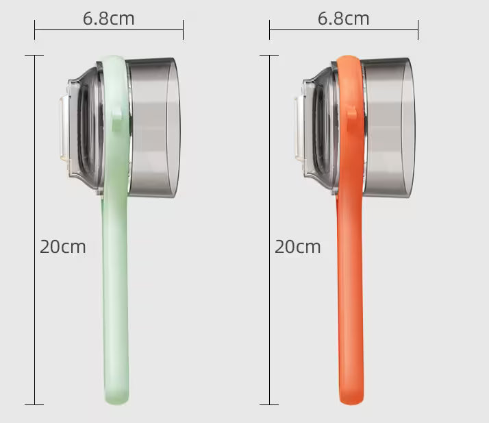 Two door handles with measurements on a white background