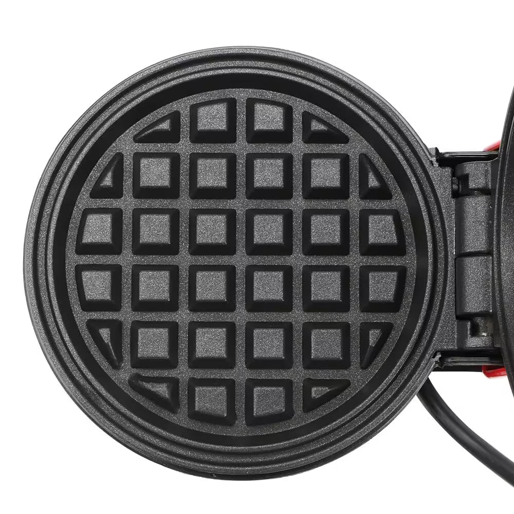 Waffle iron with a grid pattern on a white background