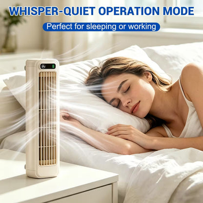 Wall Mounted Bladeless Fan 2026 – Ultra Quiet Tower Fan with LED, Desktop & Wall Mount, 3-Speed Cooling for Bedroom & Office