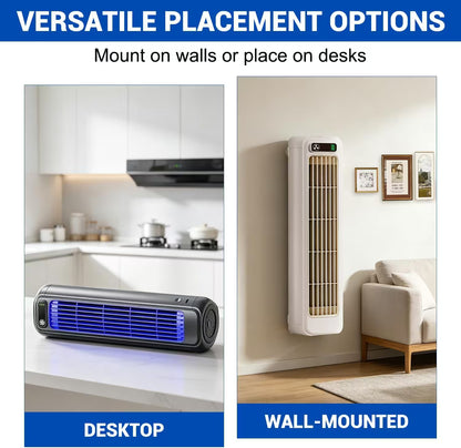 Wall Mounted Bladeless Fan 2026 – Ultra Quiet Tower Fan with LED, Desktop & Wall Mount, 3-Speed Cooling for Bedroom & Office