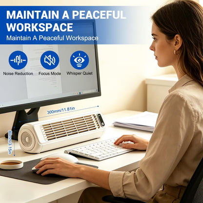 Wall Mounted Bladeless Fan 2026 – Ultra Quiet Tower Fan with LED, Desktop & Wall Mount, 3-Speed Cooling for Bedroom & Office