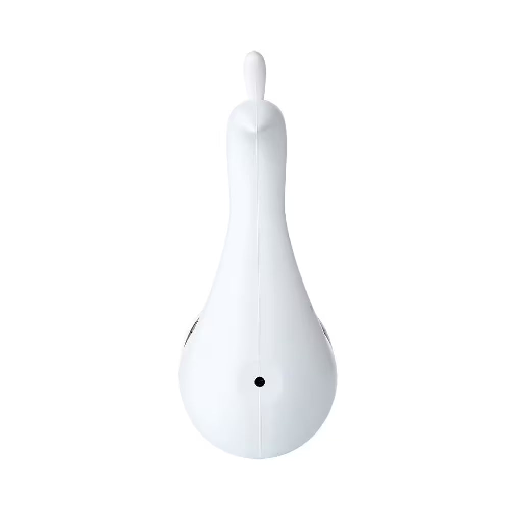 White pear-shaped object on a white background