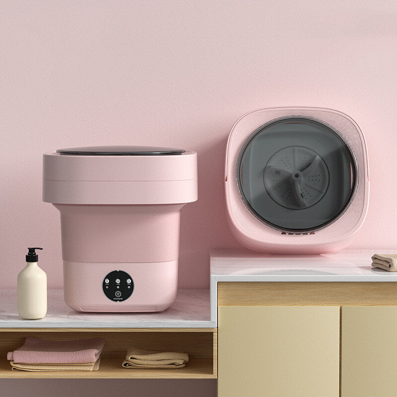 Pink Foldable Portable Washing Machine