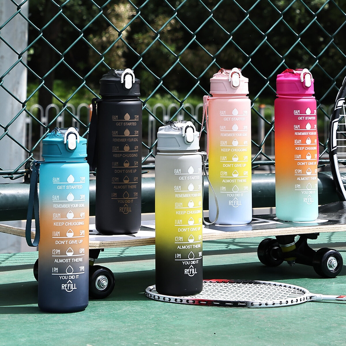 The Best Selling Gradient Scale Water Bottle - Various Colors Available - Fast Free Shipping Available