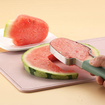 Convenient Watermelon Cutting Tool: Effortlessly slice, scoop, and serve watermelon with this multifunctional cutting tool. A must-have for any kitchen or outdoor picnic.