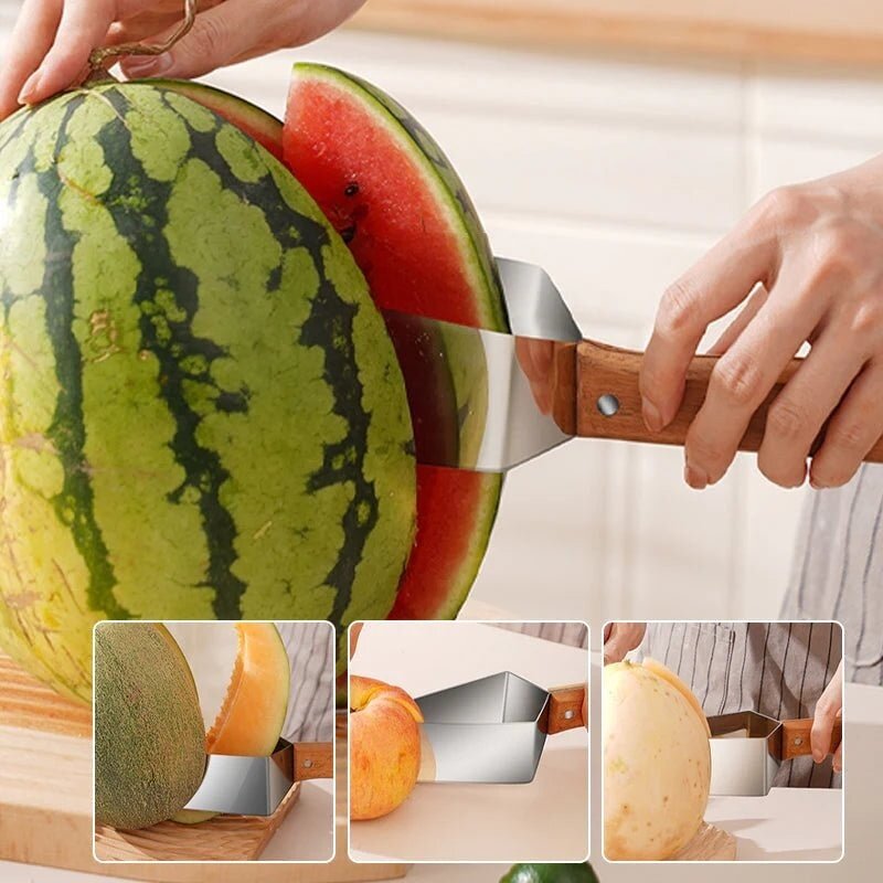 Say goodbye to using a knife to cut fruits! This new watermelon cutting tool is designed for easy fruit slicing without any hassle.