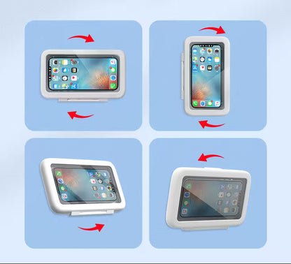Waterproof Shower Phone Holder Wall Mount – Touch Screen, 60° Anti-Drop Lock, Universal Fit Up to 6.8"