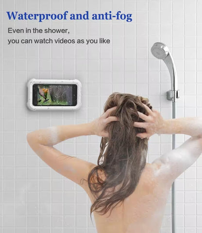 Waterproof Shower Phone Holder Wall Mount – Touch Screen, 60° Anti-Drop Lock, Universal Fit Up to 6.8"