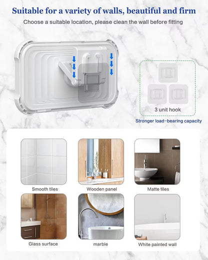 Waterproof Shower Phone Holder Wall Mount – Touch Screen, 60° Anti-Drop Lock, Universal Fit Up to 6.8"