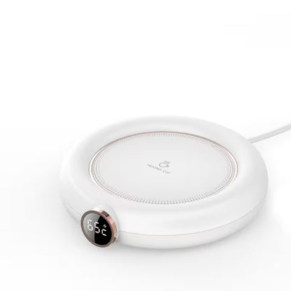 White electronic device with digital display on a white background