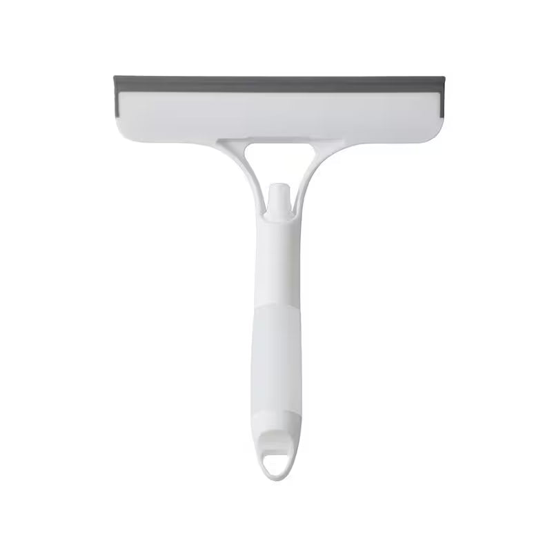 White squeegee with black rubber blade on a white background