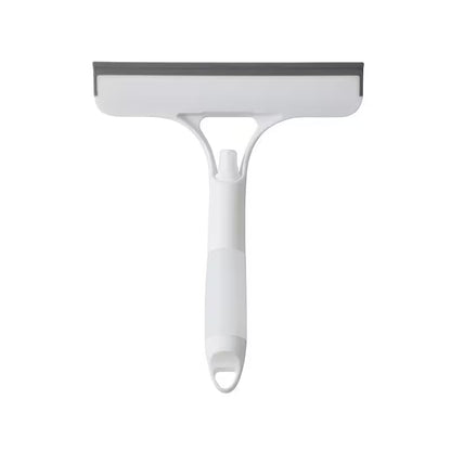 White squeegee with black rubber blade on a white background