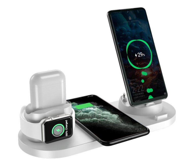 White Wireless Charging Station