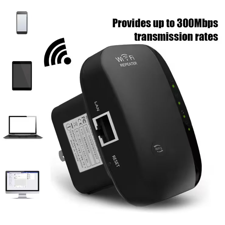 WiFi Extender Signal Booster for Home | 300Mbps Wireless Repeater | Repeater & AP Mode | RJ45 LAN Port | All Routers Compatible