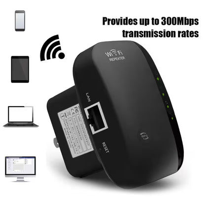 WiFi Extender Signal Booster for Home | 300Mbps Wireless Repeater | Repeater & AP Mode | RJ45 LAN Port | All Routers Compatible
