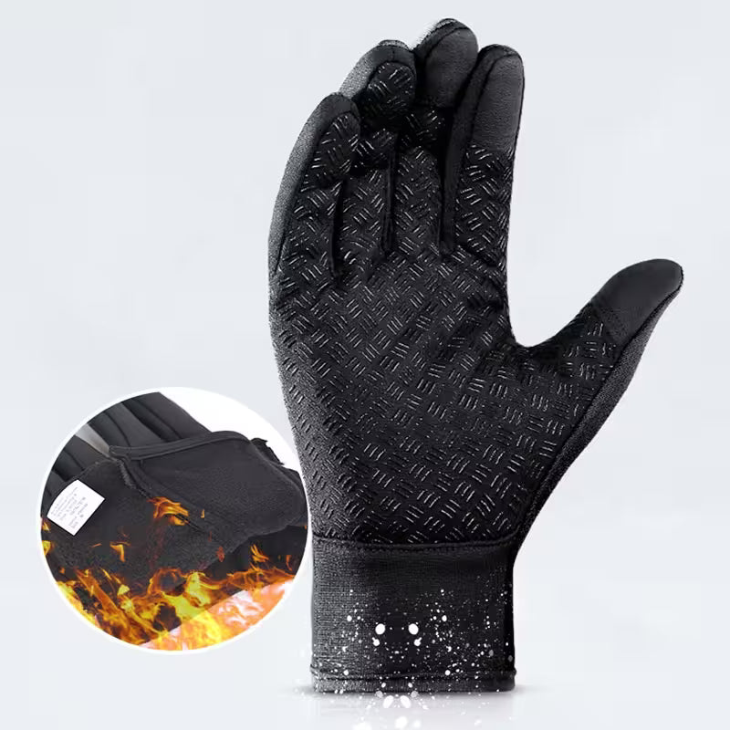 Black glove with flame-resistant material on a white background