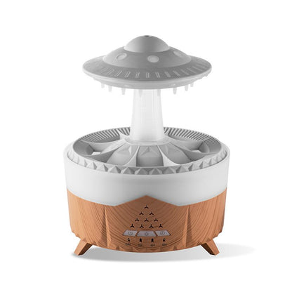 Decorative lamp with UFO design on a white background