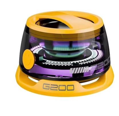 Yellow and black device with 'G200' branding on a white background