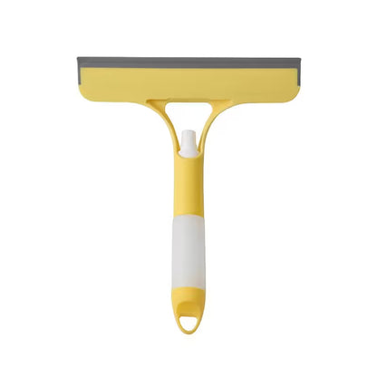 Yellow squeegee with gray rubber blade on a white background
