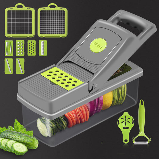 The Best Selling Manual Multifunctional Chopper - 12 In 1 - Grey Color