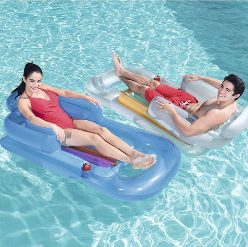 The Best Selling Inflatable Floating Water Hammock - Blue & Transparent Colors Available - Fast Free Shipping Worldwide