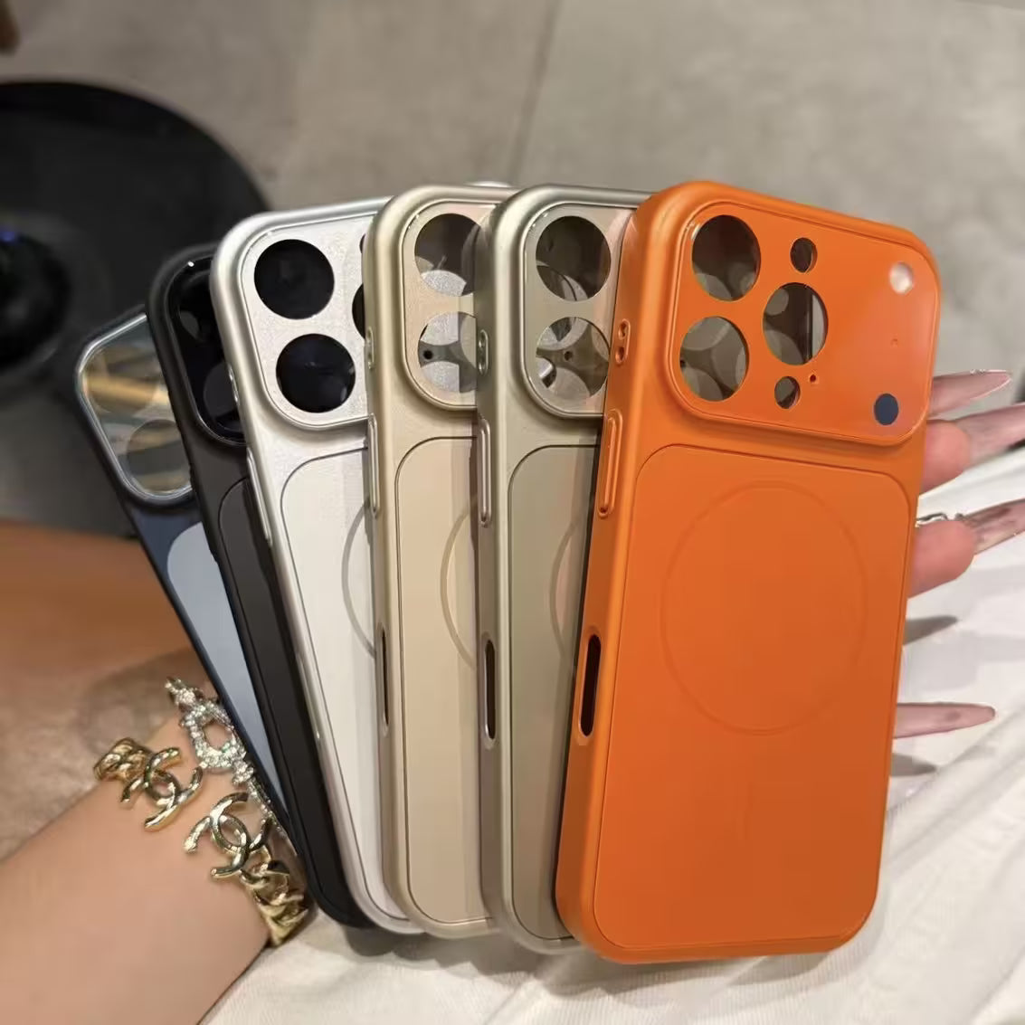 iPhone Silicone Case With Magsafe, Matte Glass Slim Anti-Fingerprint, Anti-Scratch Camera Lens Protector Military Grade Drop Shockproof Cover | 6 Colors
