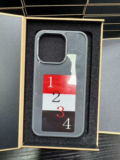 Phone case with number design in a box