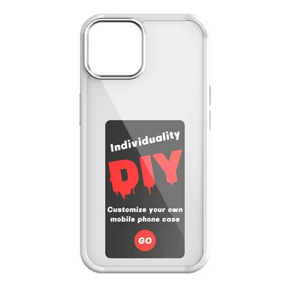 Phone case with 'Individuality DIY' text and a 'GO' button on a white background