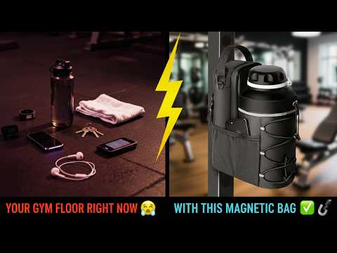 Magnetic Gym Bag Water Bottle Holder | Crossbody Bottle Carrier with 4 Magnets For Gym, Hiking & Sports YouTube Video