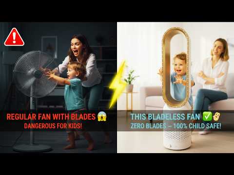 Bladeless Fan with Remote Control | Negative Ion Air Purifier Fan | 90° Oscillating | 8-Speed Touch Screen | Child Safe YouTube Video