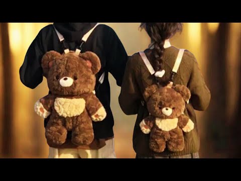 Teddy Bear Plush Backpack, Cute & Soft Stuffed Bag for Kids, Teens & Women YouTube Video