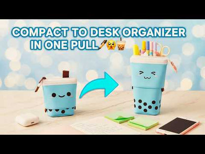 Telescopic Pencil Bag With Cute Smiley Face | Pop-Up Canvas Pencil Case | 5 Colors | School, Desk & Stationery Organizer for Students YouTube Video