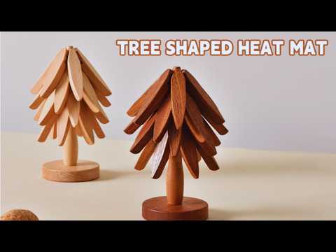 Wooden Trivets for Hot Dishes Heat Resistant Pot Holders for Kitchen Countertop Protection YouTube Video