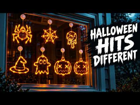 Halloween Window Lights – 7-Piece Suction Cup Set, Pumpkin Ghost Spider Witch Hat Bat & Eyeball, Battery Powered YouTube Video