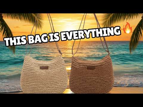 Straw Tote Beach Bag for Women — Large Woven Boho Shoulder Bag with Inner Pocket — Summer Beach Tote YouTube Video