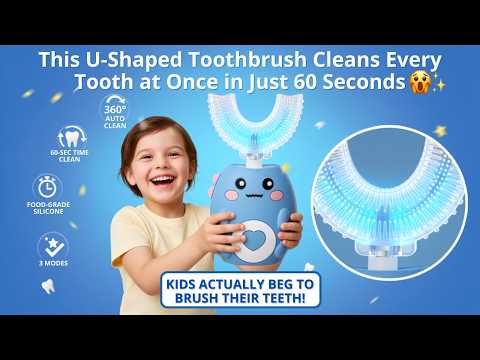 Kids Electric Toothbrush | U-Shaped | 360° Automatic Sonic Cleaning | Food-Grade Silicone | 3 Modes | 60-Second Timer YouTube Video