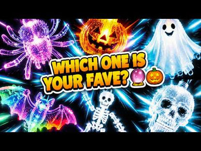 Halloween Lights | Pumpkin, Ghost, Bat, Spider, Skull & Skeleton Glow Lights | Indoor & Outdoor Halloween Décor YouTube Video