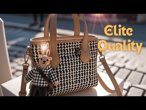 Fashion Houndstooth Shoulder Bag for Women with Pendant Elegant Large Capacity Plaid Handbag Casual Daily Tote Purse YouTube Video